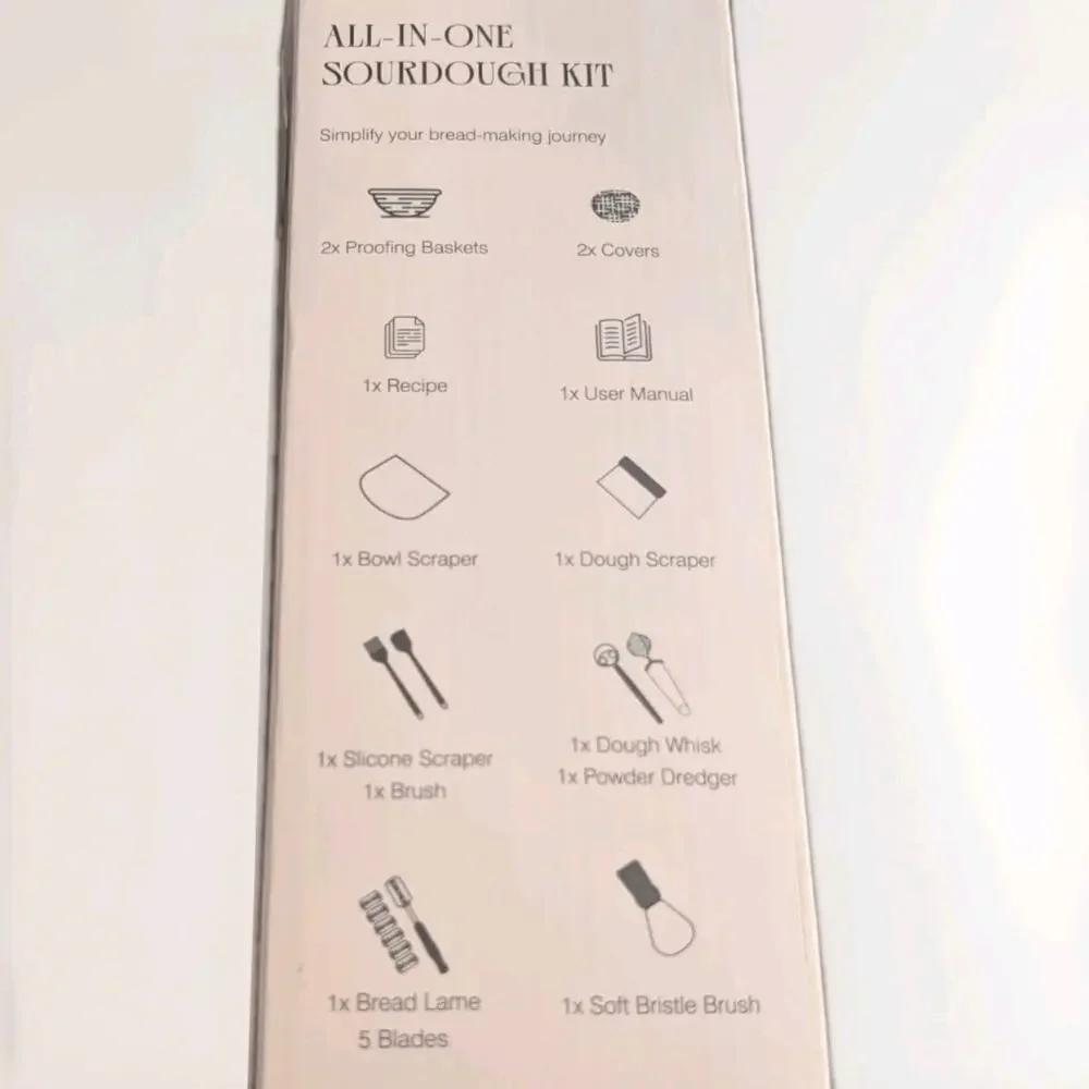 BAVIFY Sourdough Full Starter Kit Banneton Bread Proofing Baskets Whisk Blade